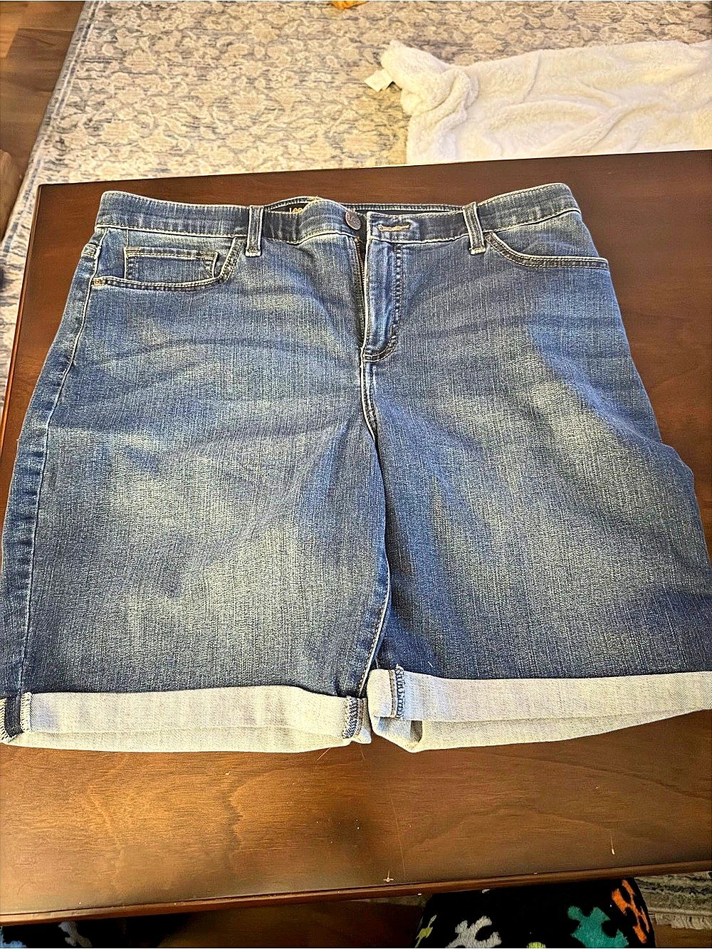 Lee Regular Fit Mid Rise Flex Motion Denim Shorts Denim Shorts Waist 16 Blue